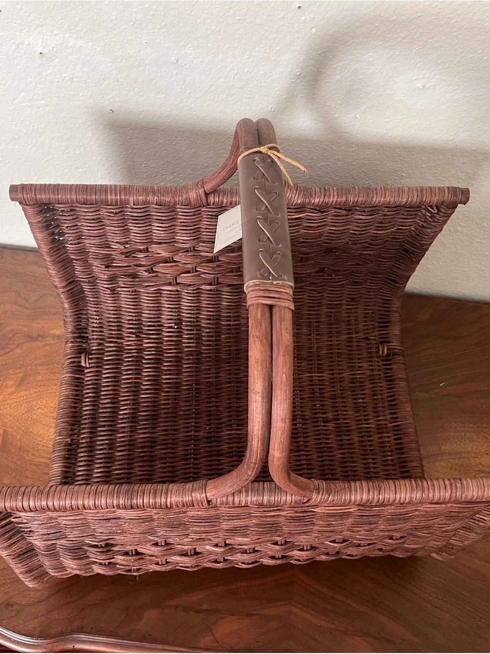 Threshold Studio McGee Woven Rattan Handled Log Holder